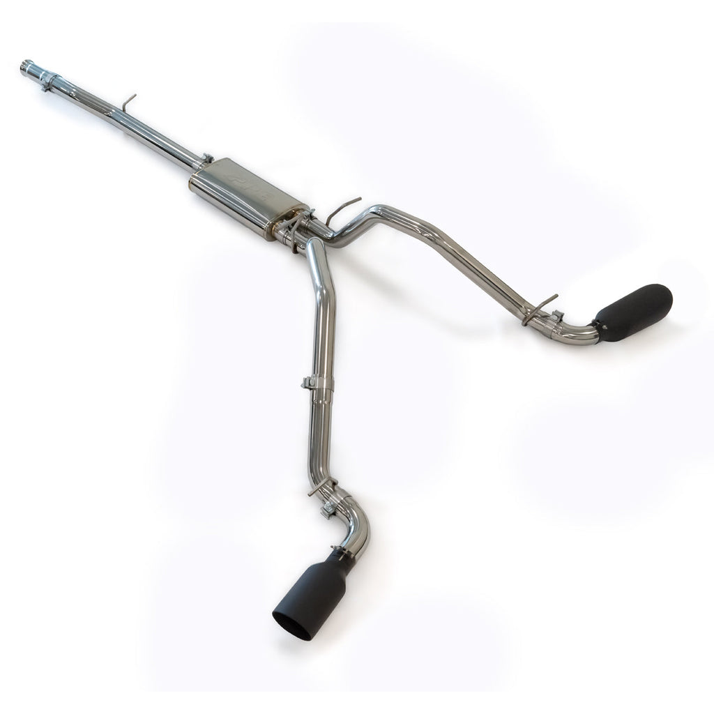 Exhaust System Cat-Back 2.5" w/tips Pol/Blk - GM 5.3L 2009-2013