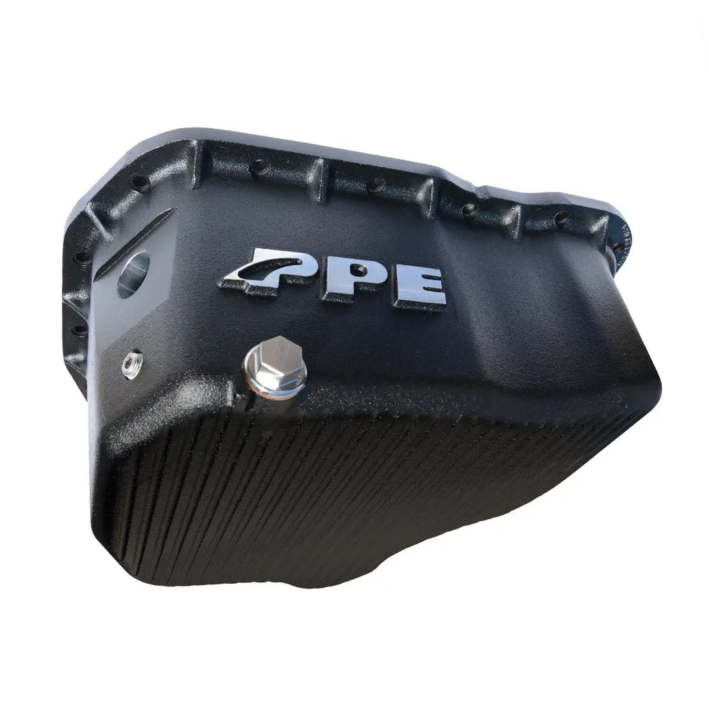 PPE High-Capacity Cast Aluminum Deep Engine Oil Pan - 2001-2010 GM 6.6L Duramax (17 Hole) - Black