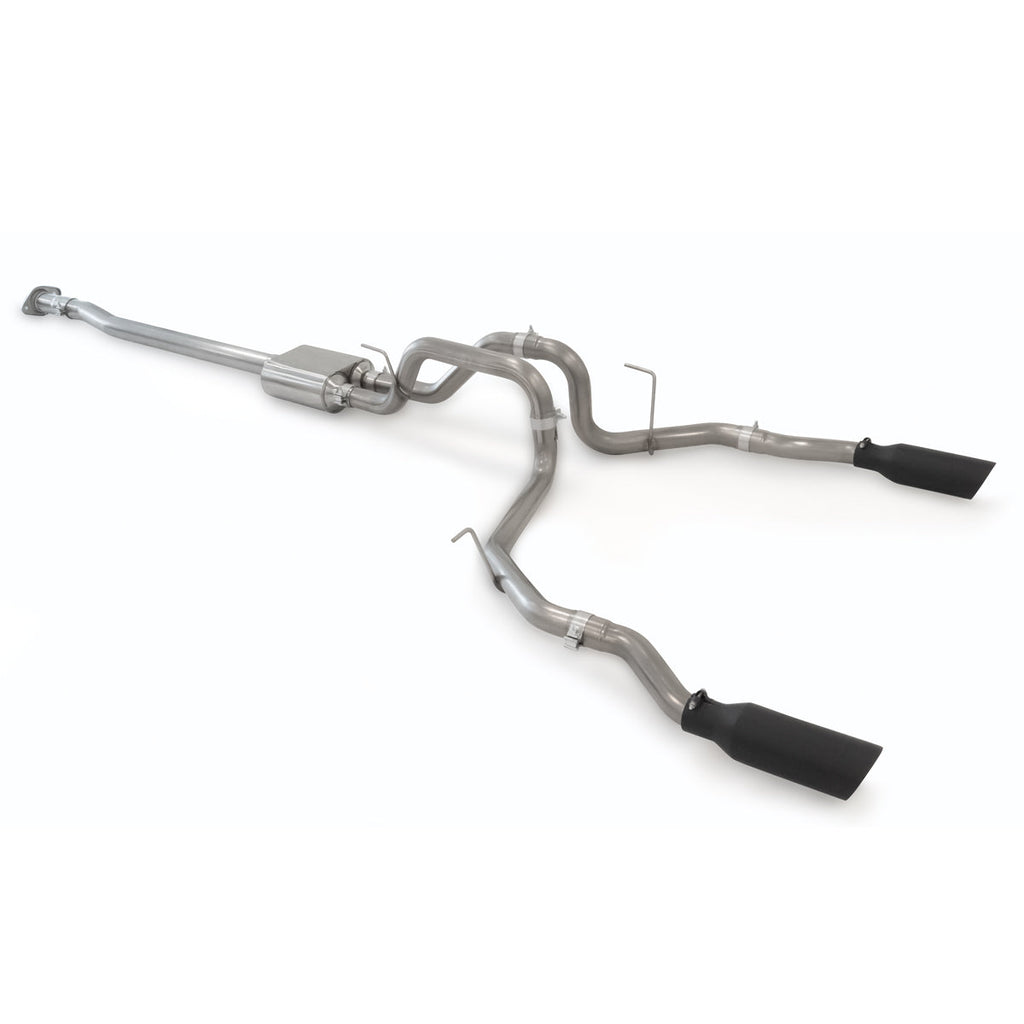Exhaust System Cat-Back - Ford F150 2009-2014 - Raw Tube Black Tips