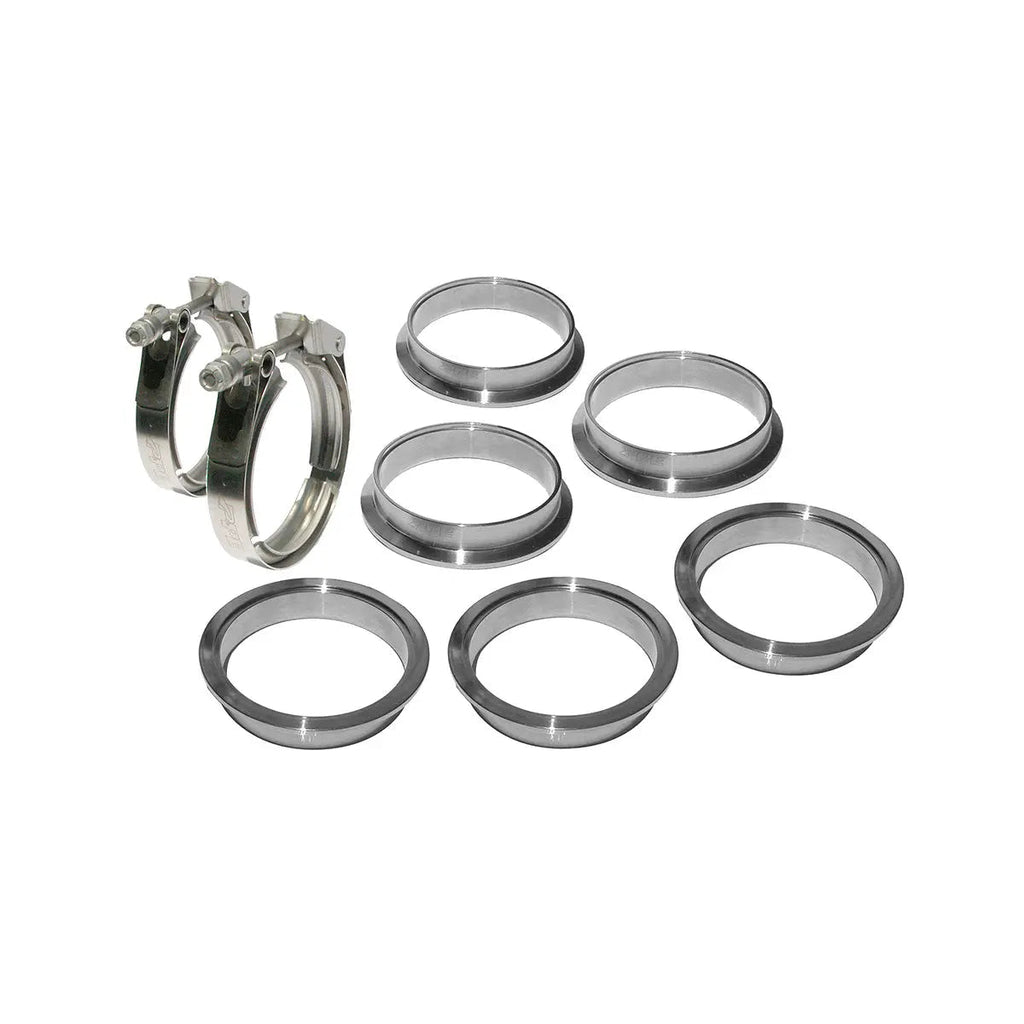 2.5" QR 304 Stainless Steel Clamps-Aluminum Flanges  - 8 Piece Set (2C 3M 3F)
