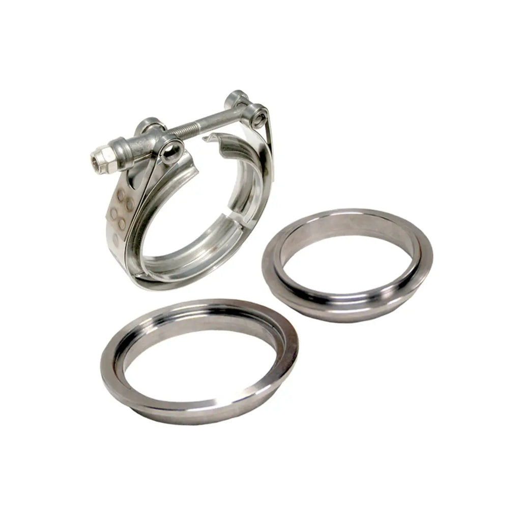 4" V-Band - 3 piece Set (1C 1M 1F) - Standard Clamp 304 Stainless Steel Flanges