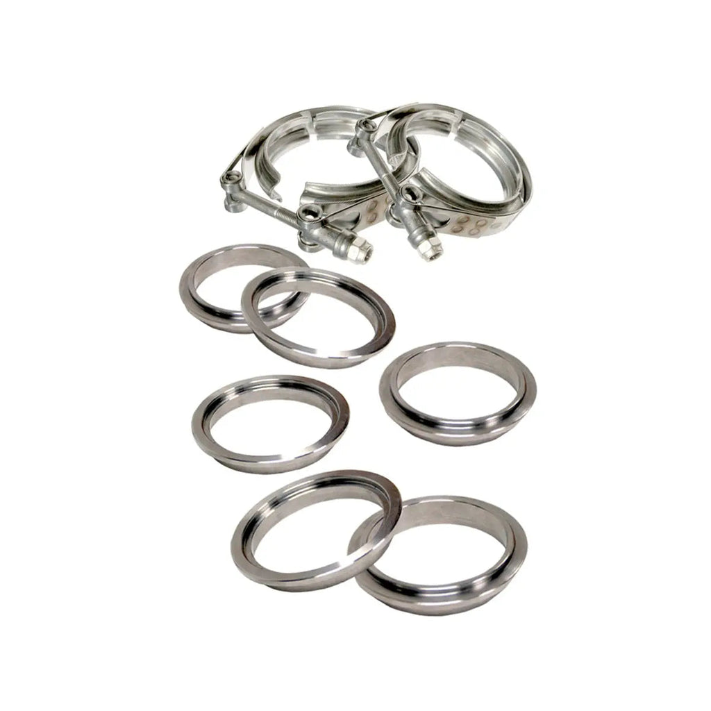 3.0" V-Band - 8 piece Set (2C 3M 3F) - Standard Clamp 304 Stainless Steel  Flanges