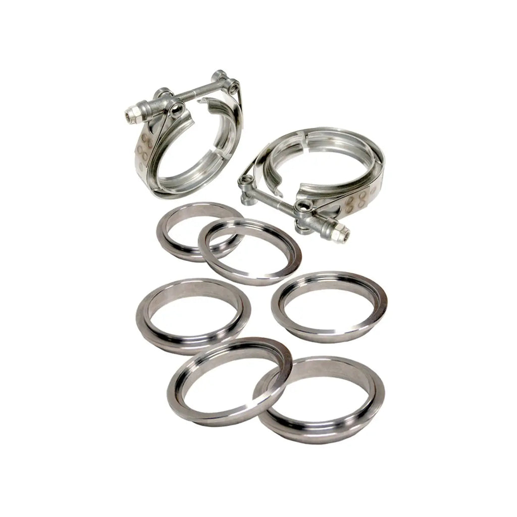 3.5" V-band - 8 piece set (2C 3M 3F) - Standard Clamp 304 Stainless Steel Flanges