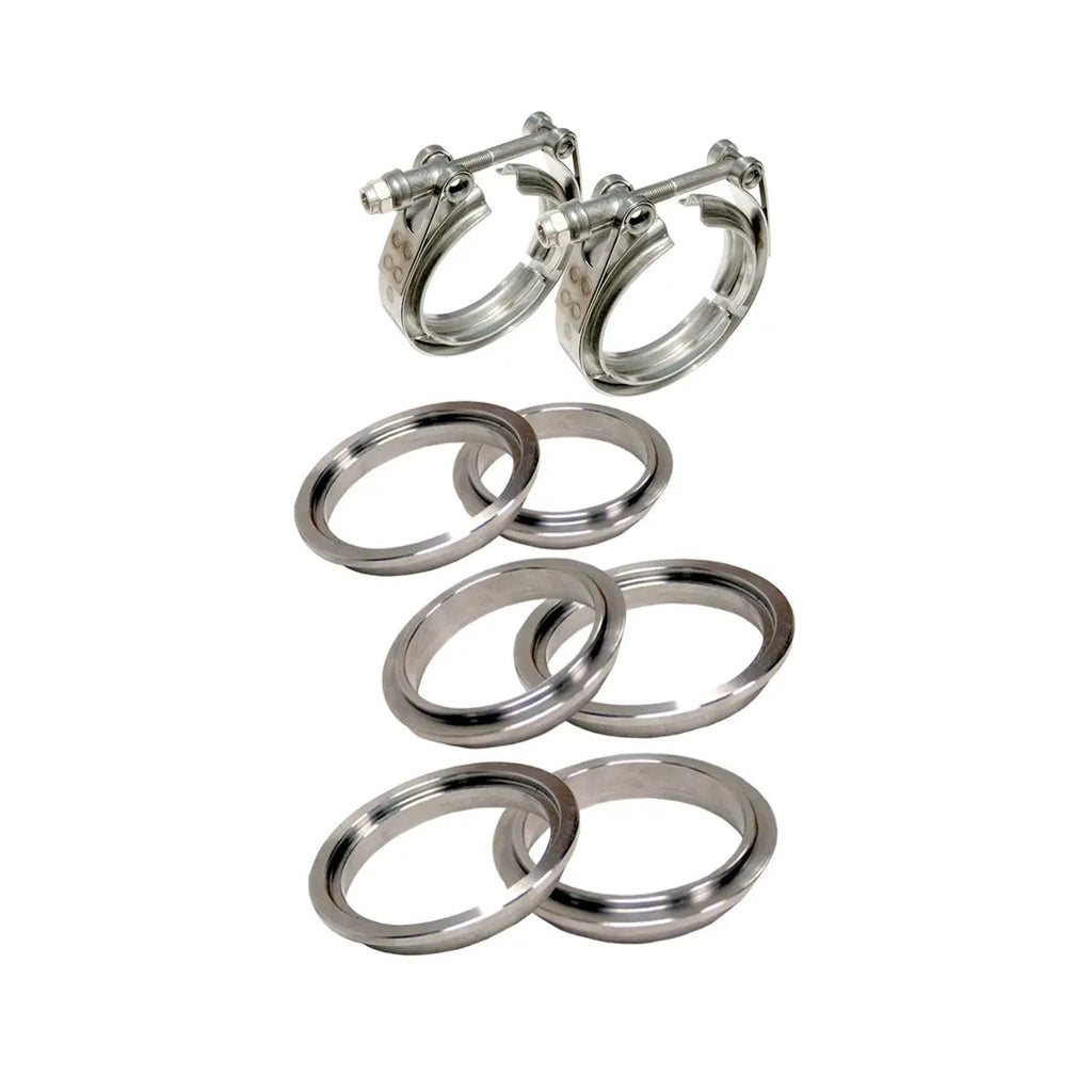 4" V-band - 8 piece set (2C 3M 3F) - Standard Clamp 304 Stainless Steel Flanges